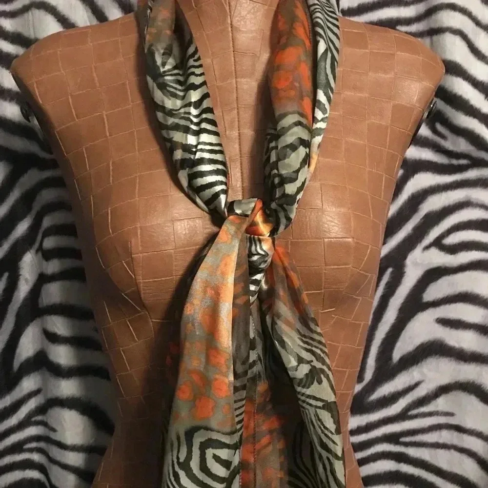 100% polyester animal print scarf